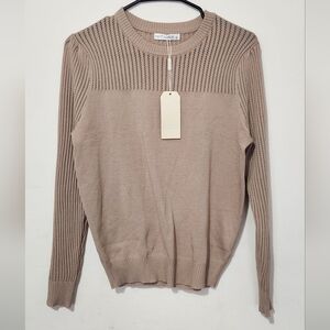 Amazon Women's Beige Crew Neck Sweater
